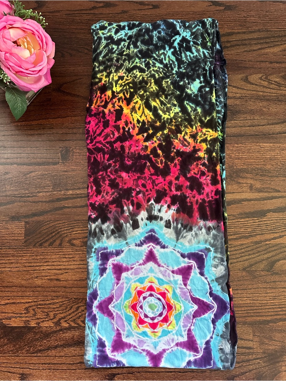 Artist-made tie dyed infinity scarf